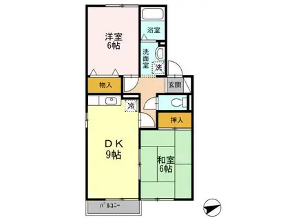 ヴィラージュ田中(2DK/2階)の間取り写真