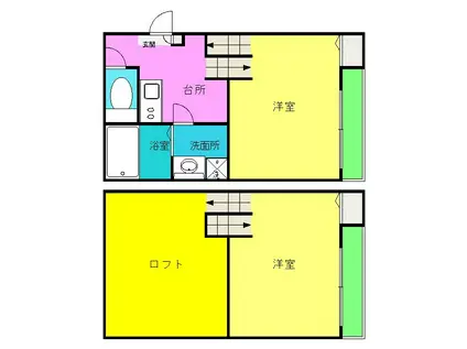 BROWNIE(1K/1階)の間取り写真