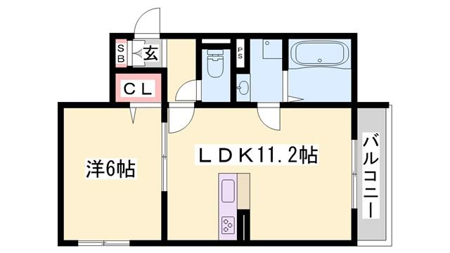 D-ROOM国芳(1LDK/1階)の間取り写真