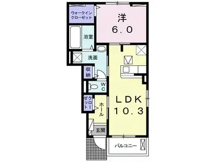 ＪＲ横浜線 橋本駅(神奈川) バス乗車時間：14分 最寄りバス停で下車 徒歩2分 2階建 築5年(1LDK/1階)の間取り写真