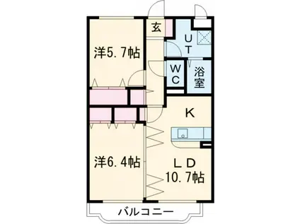 グリーンステージ II(2LDK/1階)の間取り写真