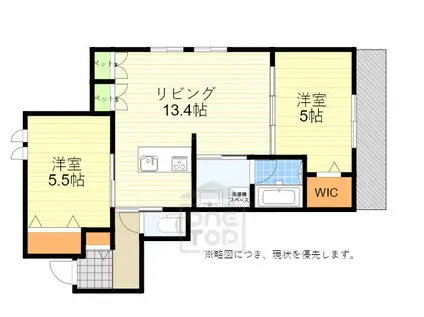池田市天神1丁目ヘーベルメゾン(2LDK/1階)の間取り写真