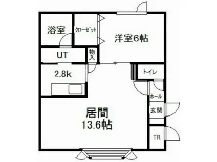 モリーゼ(1LDK/2階)の間取り写真