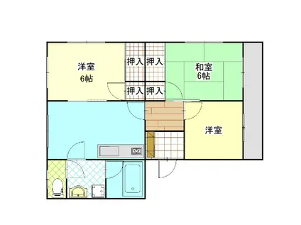 サンヒルズ(3DK/1階)の間取り写真