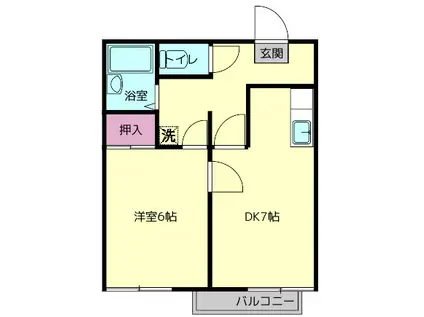 青山壱番館(1DK/1階)の間取り写真