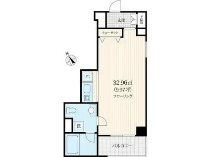 ティグレ2000(ワンルーム/3階)の間取り写真