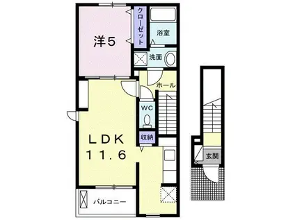 ガーデンヒルズ エム(1LDK/2階)の間取り写真