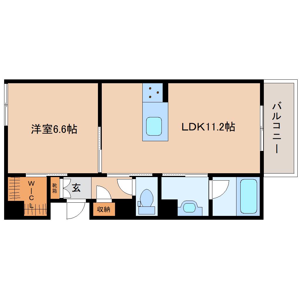 シャーメゾンアイメール(1LDK/1階)の間取り写真