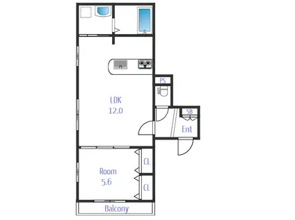 ルミエール湘南(1LDK/2階)の間取り写真
