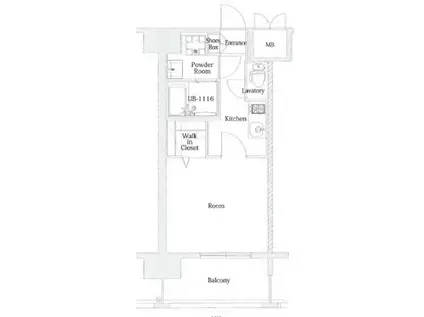 エンクレスト天神MODE 812(1K/8階)の間取り写真