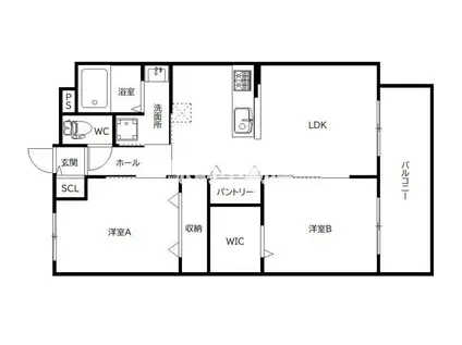 MITTE(2LDK/1階)の間取り写真