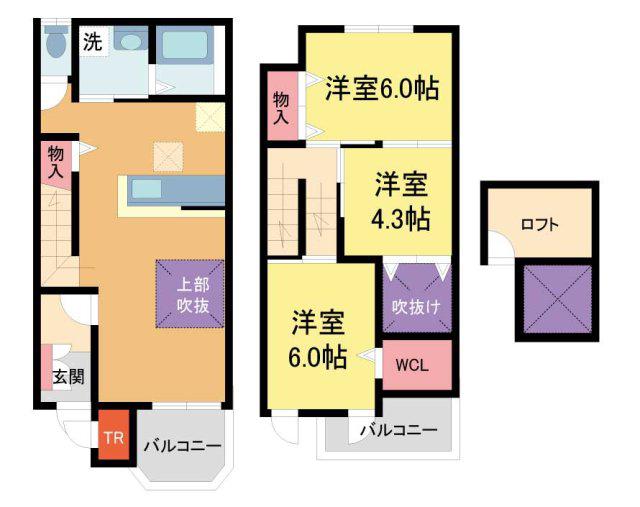 グリーンヒル(3LDK/1階)の間取り写真
