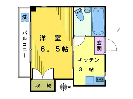 第二青美ハイツ(1K/2階)の間取り写真