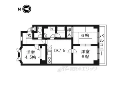 グリーンヒルトミタ(3DK/2階)の間取り写真