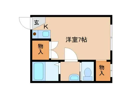 秀英荘(ワンルーム/1階)の間取り写真