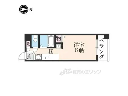 グローバル京都ビル(1K/1階)の間取り写真