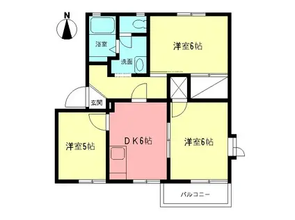 ハイツシンフォニーIII(3DK/2階)の間取り写真