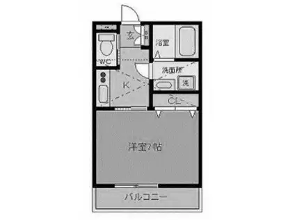 フォレスト210(1K/2階)の間取り写真