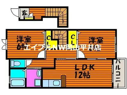 パークサイド湊(2LDK/2階)の間取り写真