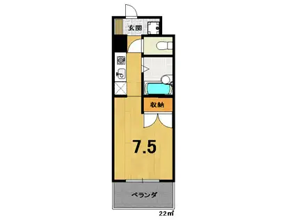 エガールパレス(1K/3階)の間取り写真