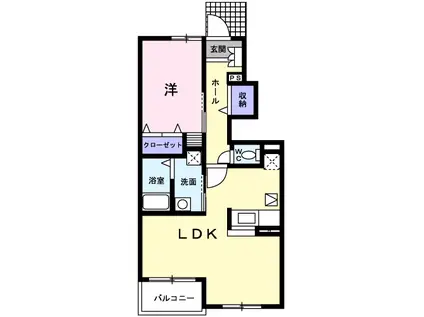 シンフォニ一(1LDK/1階)の間取り写真
