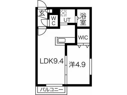 トルペ環状通東(1LDK/4階)の間取り写真