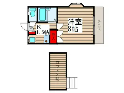 メゾンエトワール(1K/1階)の間取り写真