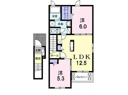 HOUSE・7(2LDK/2階)の間取り写真