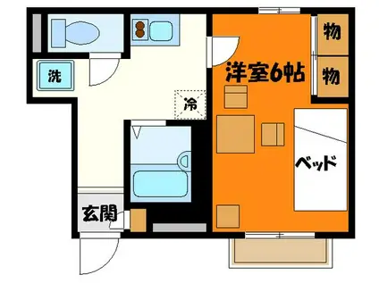 レオパレスイースト浅川(1K/1階)の間取り写真