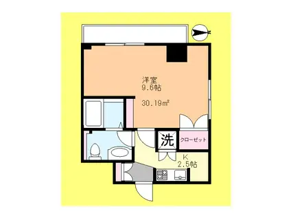 ジュネスコート綾瀬(1K/8階)の間取り写真