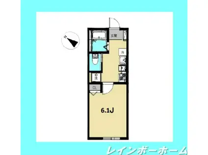 ウィステリア(1K/1階)の間取り写真