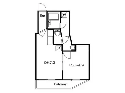 グレイス赤迫(1DK/4階)の間取り写真