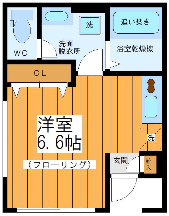 クレール上目黒(ワンルーム/1階)の間取り写真