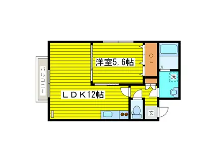 アビタノース27(1LDK/4階)の間取り写真