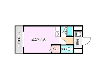 ART21(ワンルーム/2階)の間取り写真