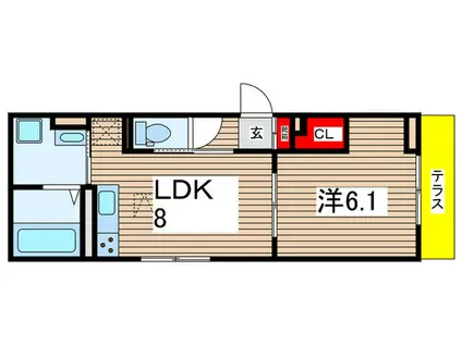 DPAINA菅北浦(1LDK/1階)の間取り写真