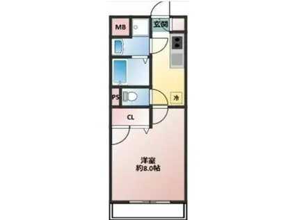 ラ・シャンテ(1K/3階)の間取り写真