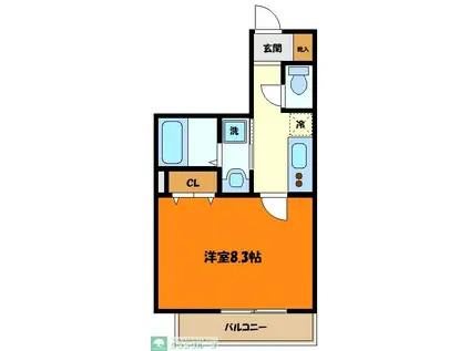 LIRA CUORE(1K/1階)の間取り写真