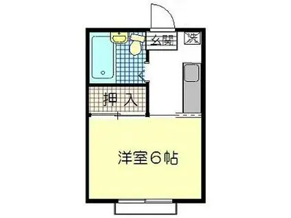 ニューベアハイツ(1K/1階)の間取り写真