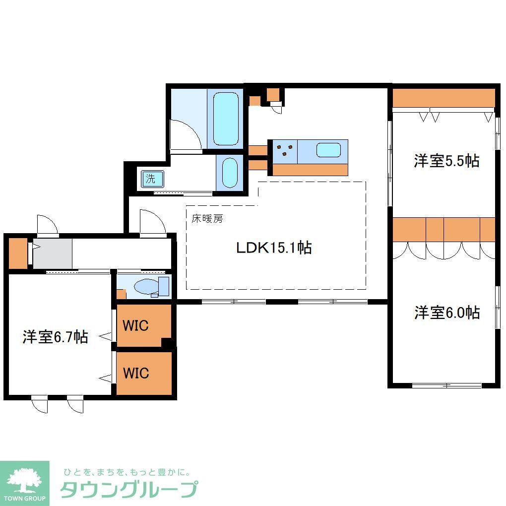 PREMIUM MAISON光(3LDK/2階)の間取り写真
