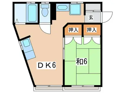 第8野本(1DK/2階)の間取り写真