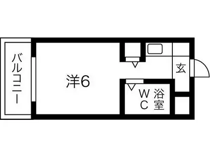 グランドムール都島(1K/4階)の間取り写真