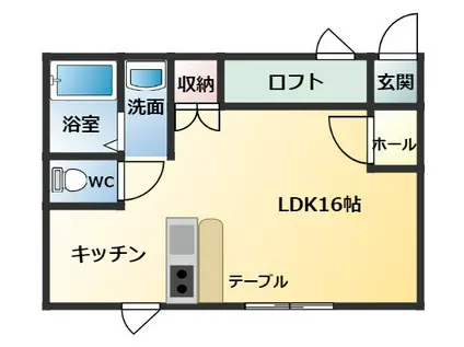 コーポ美幸 C(ワンルーム/1階)の間取り写真