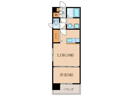 AHKUTY東谷山II(1LDK/3階)の間取り写真