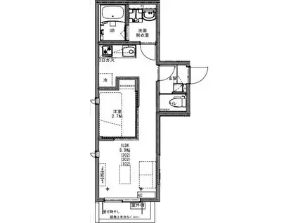 KEIAI RESIDENCE 大和田II(1LDK/1階)の間取り写真