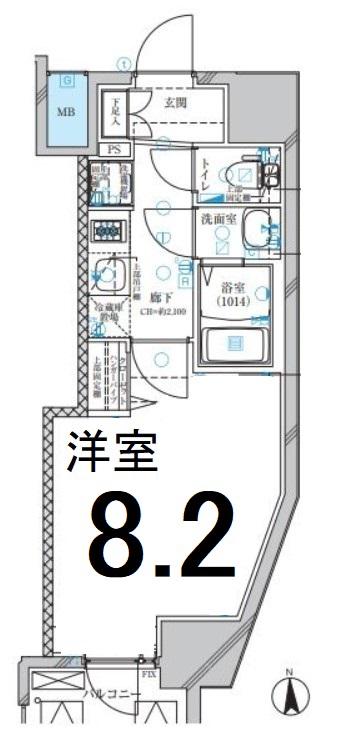 ディアレイシャス名古屋中村公園(1K/11階)の間取り写真