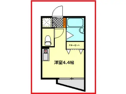 フェリオ北綾瀬(ワンルーム/3階)の間取り写真