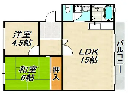 すずらん台コート(2LDK/3階)の間取り写真