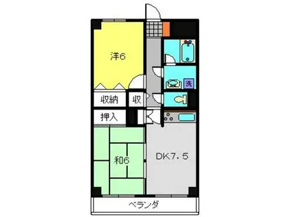 ライベスタ青木(2DK/3階)の間取り写真