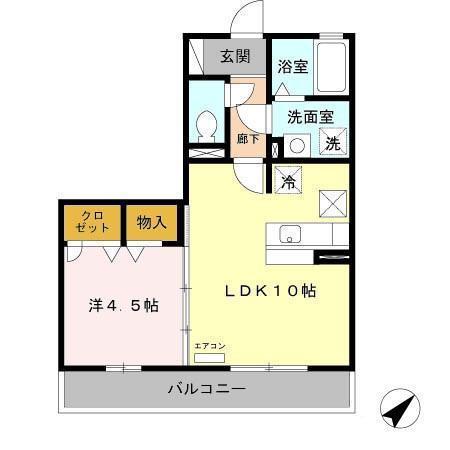 ホワイトガーデン(1LDK/1階)の間取り写真